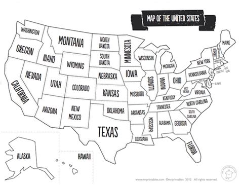 Printable States Map