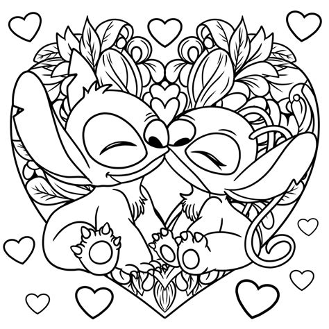 Printable Stitch And Angel Coloring Pages