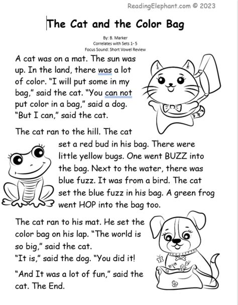 Printable Stories For Kindergarten