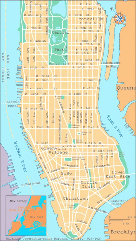 Printable Street Map Of Manhattan Ny