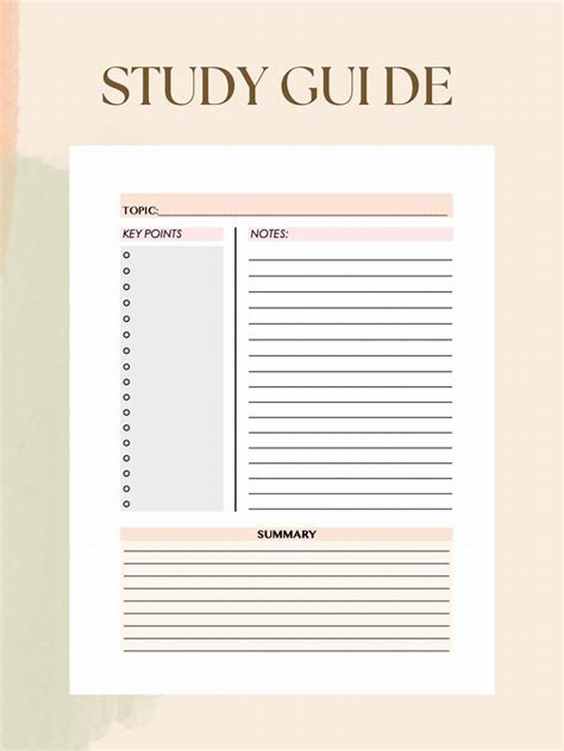 Printable Study Guide Template