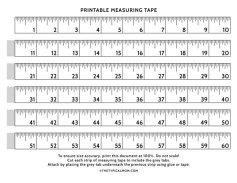 Printable Tape Measure Test