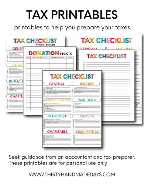 Printable Tax Organizer