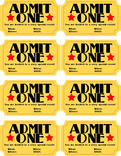 Printable Ticket Stubs