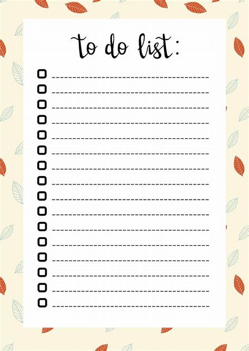 Printable To Do List With Checkboxes