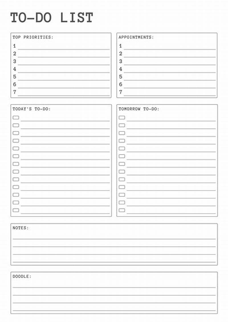 Printable To Do List With Notes