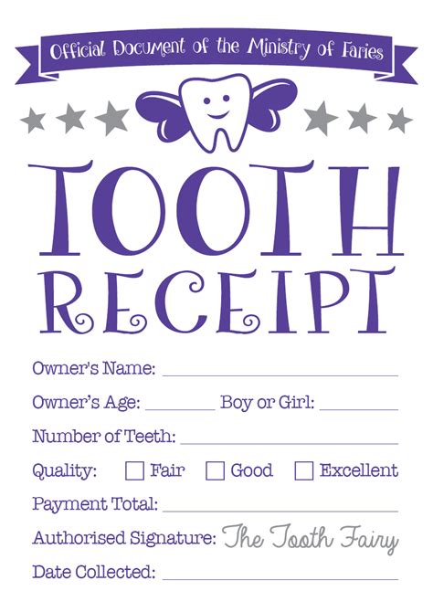Printable Tooth Fairy Notes