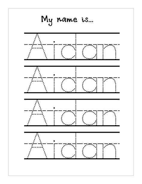Printable Trace Your Name Worksheets
