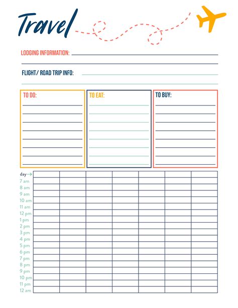 Printable Trip Planner