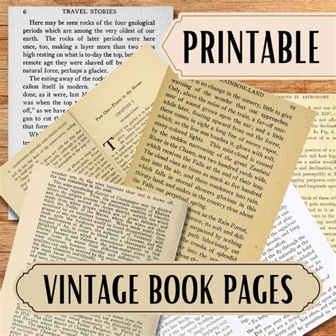 Printable Vintage Book Pages