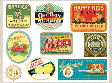 Vintage Food Can Labels