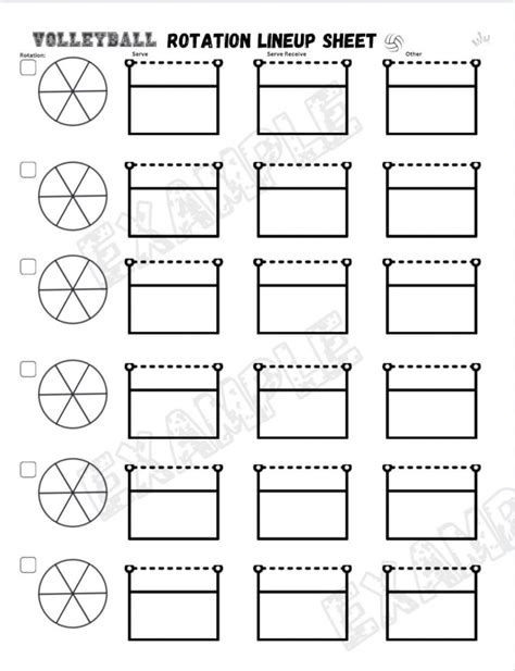 Printable Volleyball Rotation Sheet
