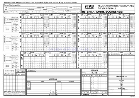 Printable Volleyball Score Sheets