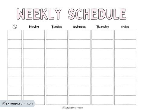 Printable Weekly Schedule