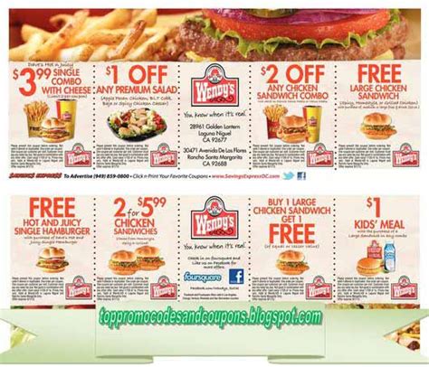 Printable Wendy's Coupon