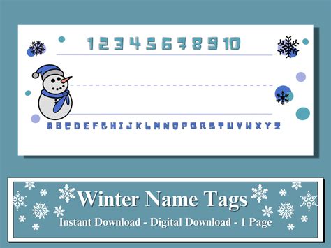 Printable Winter Name Tags