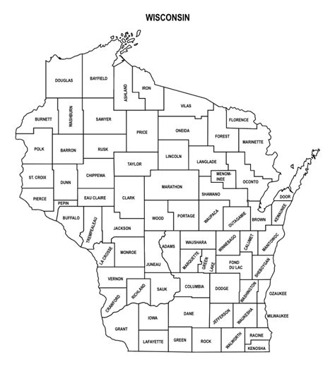Printable Wisconsin County Map