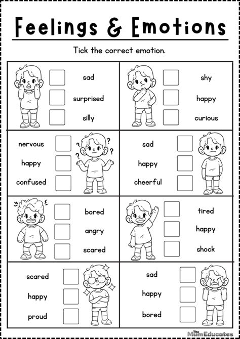 Printable Worksheets On Emotions