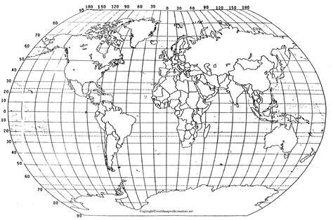 Printable World Map Latitude Longitude
