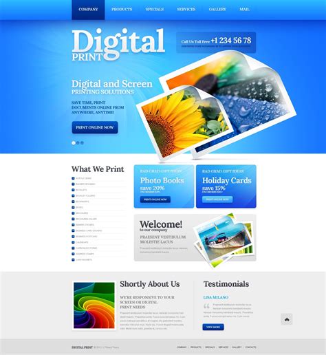 Printing Website Templates