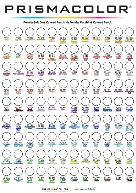 Prismacolor Colour Chart