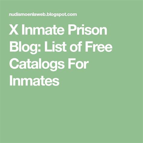 Prison Catalogs For Inmates