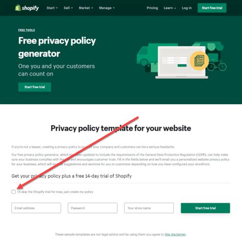Privacy Policy Template Shopify