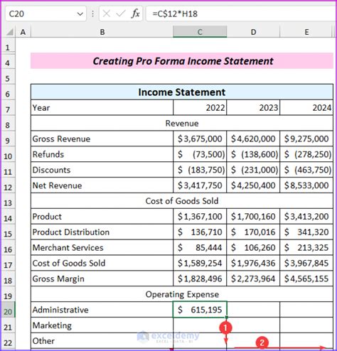 Pro Forma Financial Statements Template Excel