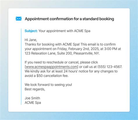 Professional Email Confirmation Templates