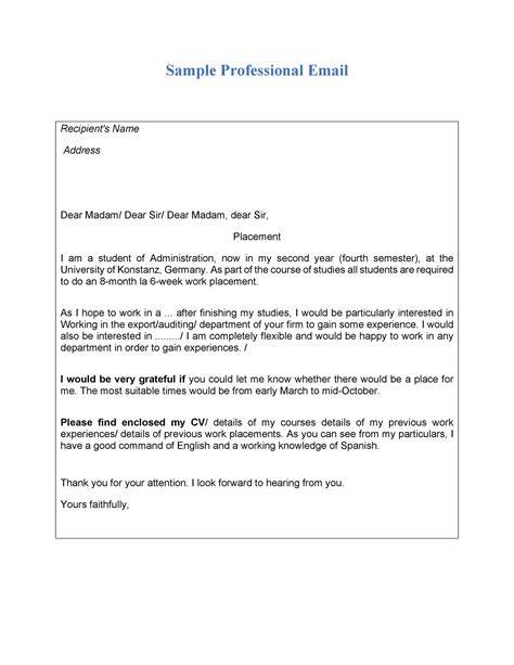 Professional Email Format Template