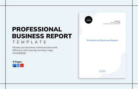 Professional Report Template Word Free Download