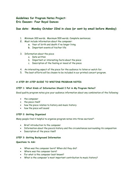 Program Notes Template