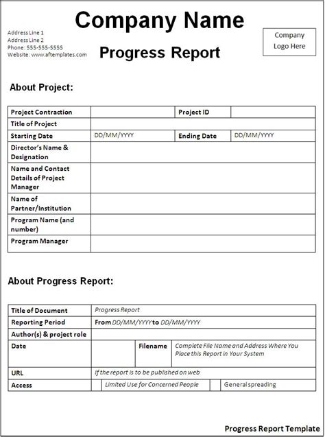 Progress Report Templates