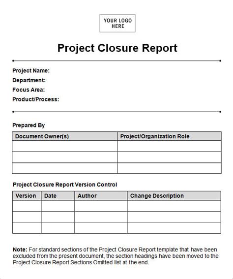 Project Closure Template