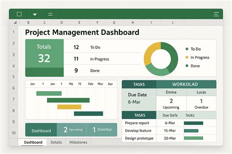 Project Dashboard Template Xls