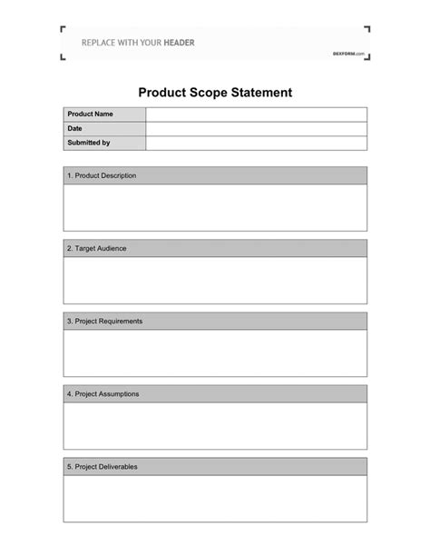 Project Scope Document Template Word