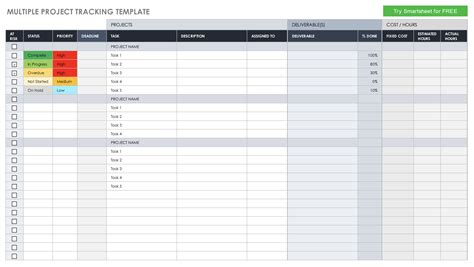 Project Tracking Excel Template