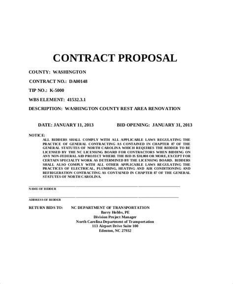 Proposal Contract Template