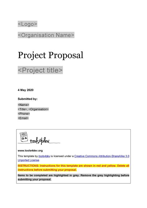 Proposal Writing Template For Project
