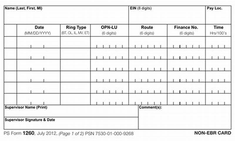 Ps Form 1260 How To Fill Out