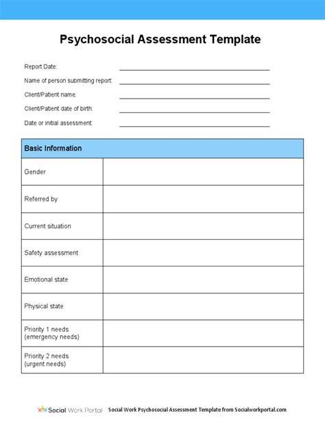Psychosocial Assessment Template