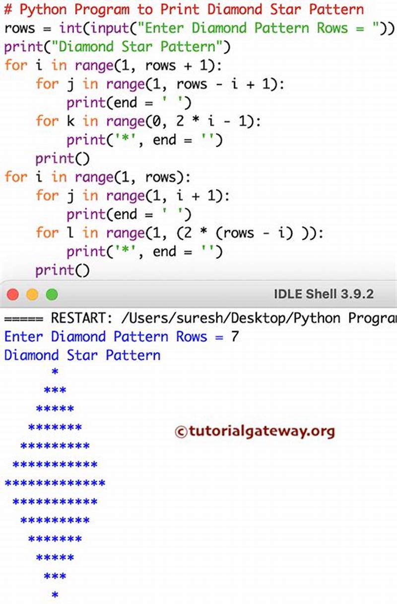 Python Program To Print Diamond Star Pattern