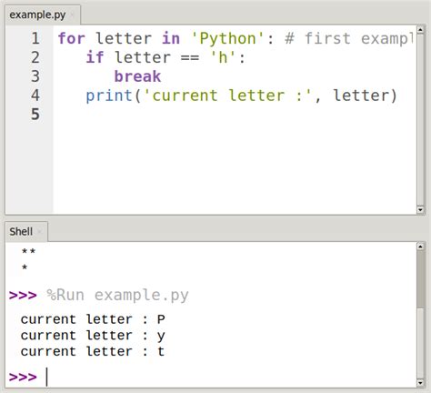 Python for Loop Exit Break