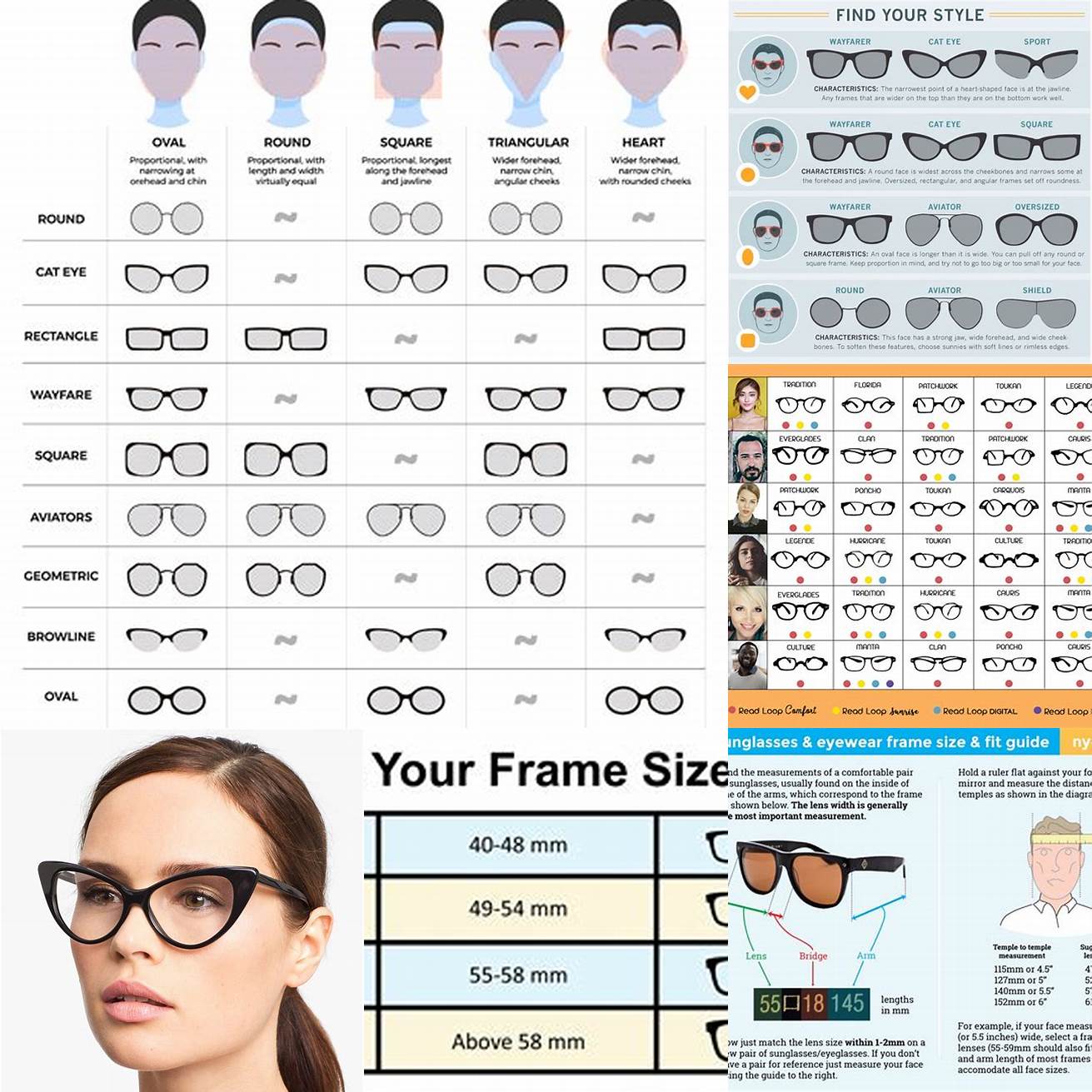 Q How do I choose the right size cat eye glasses