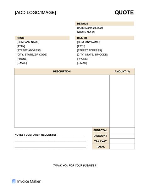 Quote Invoice Template