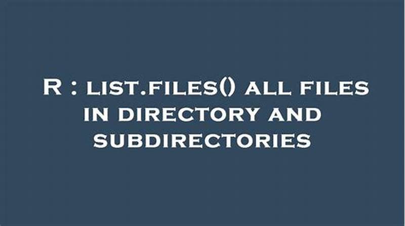 R List Files In Directory With Pattern