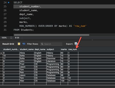 ROWNUMBER in MySQL