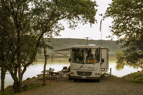 RV by the lake
