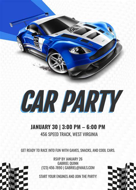 Race Car Invitation Template Free