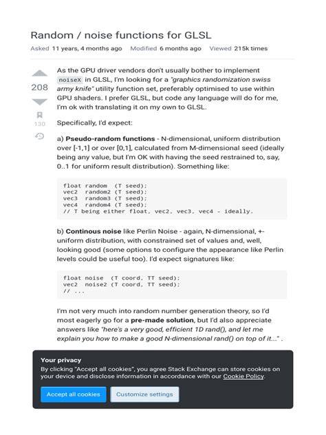 Random  noise functions for GLSL